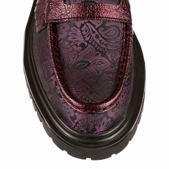 NWT Irregular Choice Vernon Burgundy Brocade Loafers, Size 41 / 10 - Picture 5 of 6